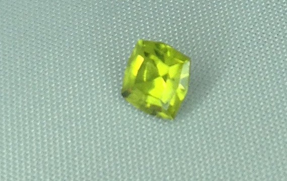 Hand Cut Peridot Calibrated Square Step Emerald Cut Gemstone 5.1mm .75 Carat VVS Destash