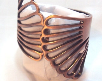 Copper Finish Vintage Hinged Clamper Bracelet