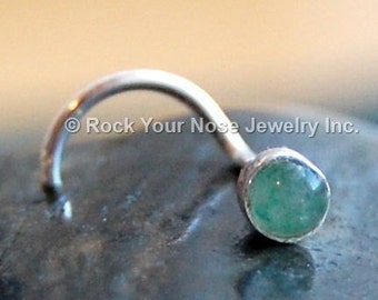 Aventurine Nose Stud Set in Sterling Silver - CUSTOMIZE