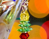 Items similar to Festive Holiday Earrings, Swarovoski Crystal Earrings