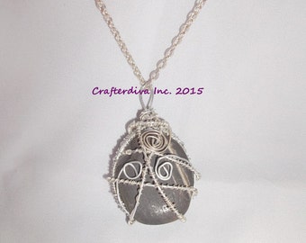 Stone Necklace, Black Onix Stone Necklace, Wirewrapped Necklace, Handmade Necklace, Necklace