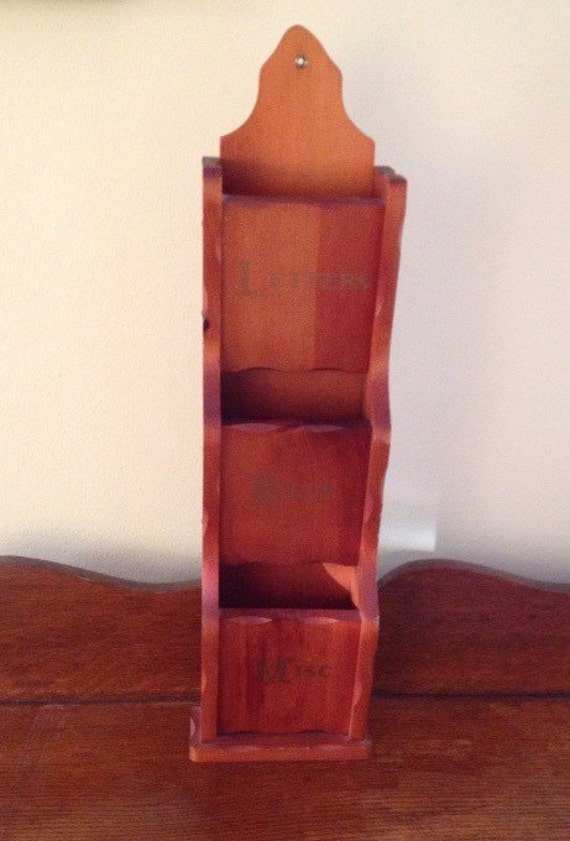 Vintage Wood Mail Sorter Organizer