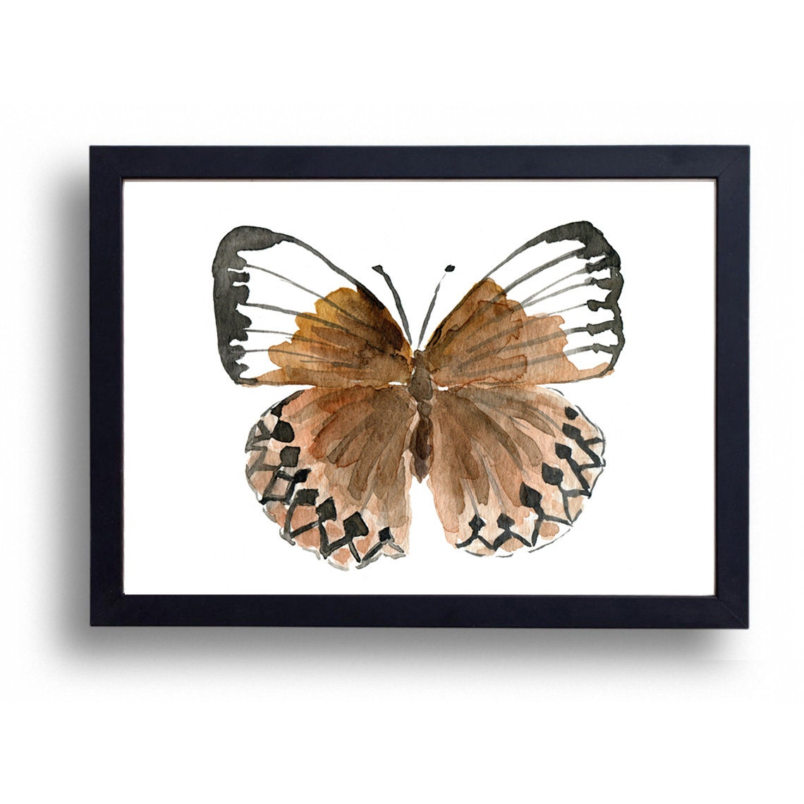 Brown Butterfly Art Print Butterfly Watercolor Print Nature