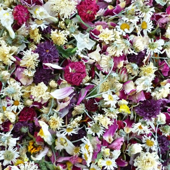 Dried Petal Confetti Dry Flowers Petals 3 cups by LarkspurHill