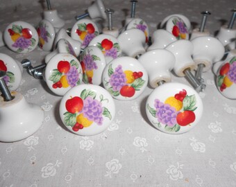 4 vintage Ceramic Knobs Drawer Pulls