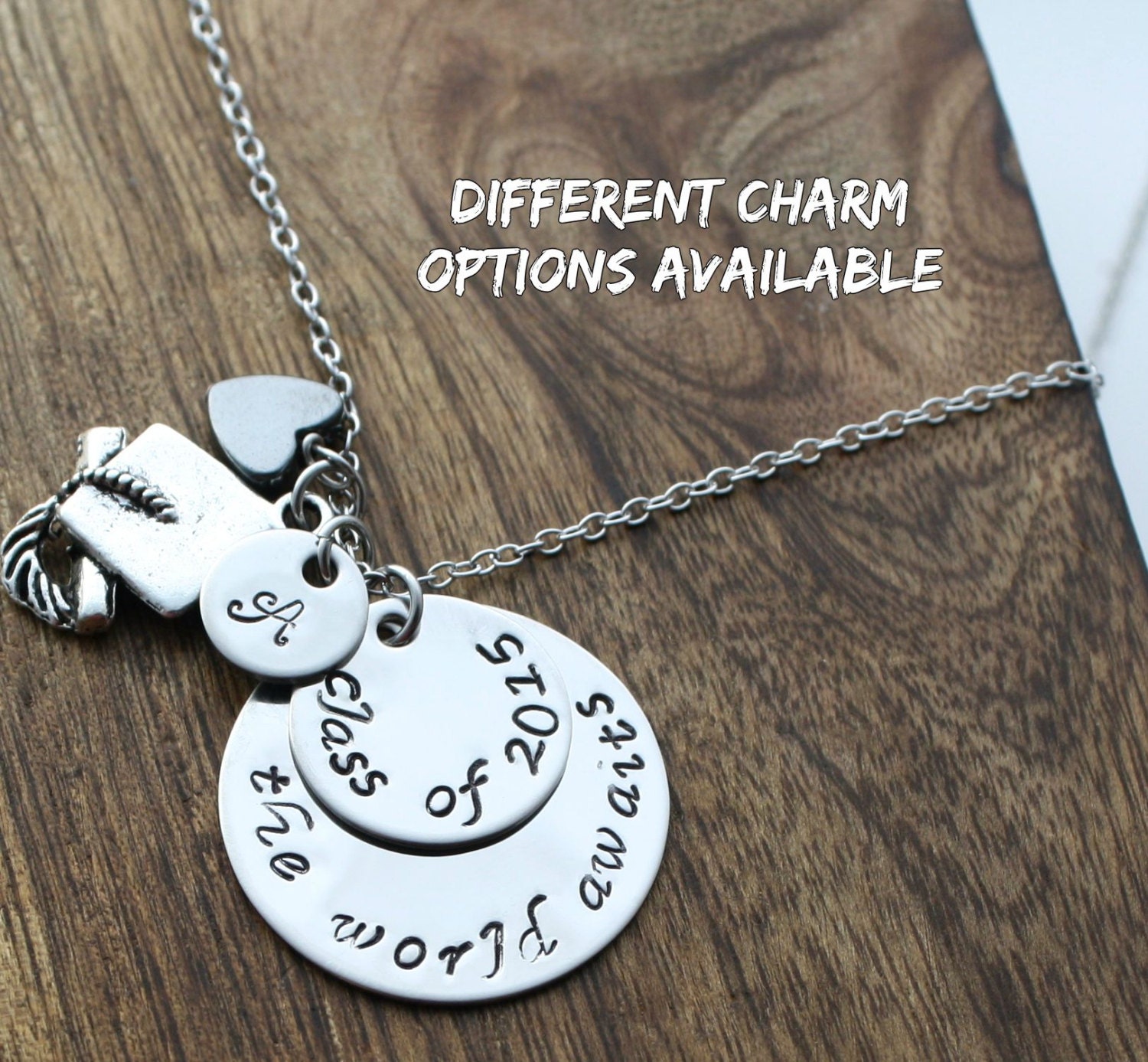 Graduation Necklace Personalized Graduation by sierrametaldesign