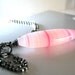 Pink Necklace, Hot Pink Necklace, Oxidized Sterling Silver, Natural Stone, Pink and Black - In the Pink