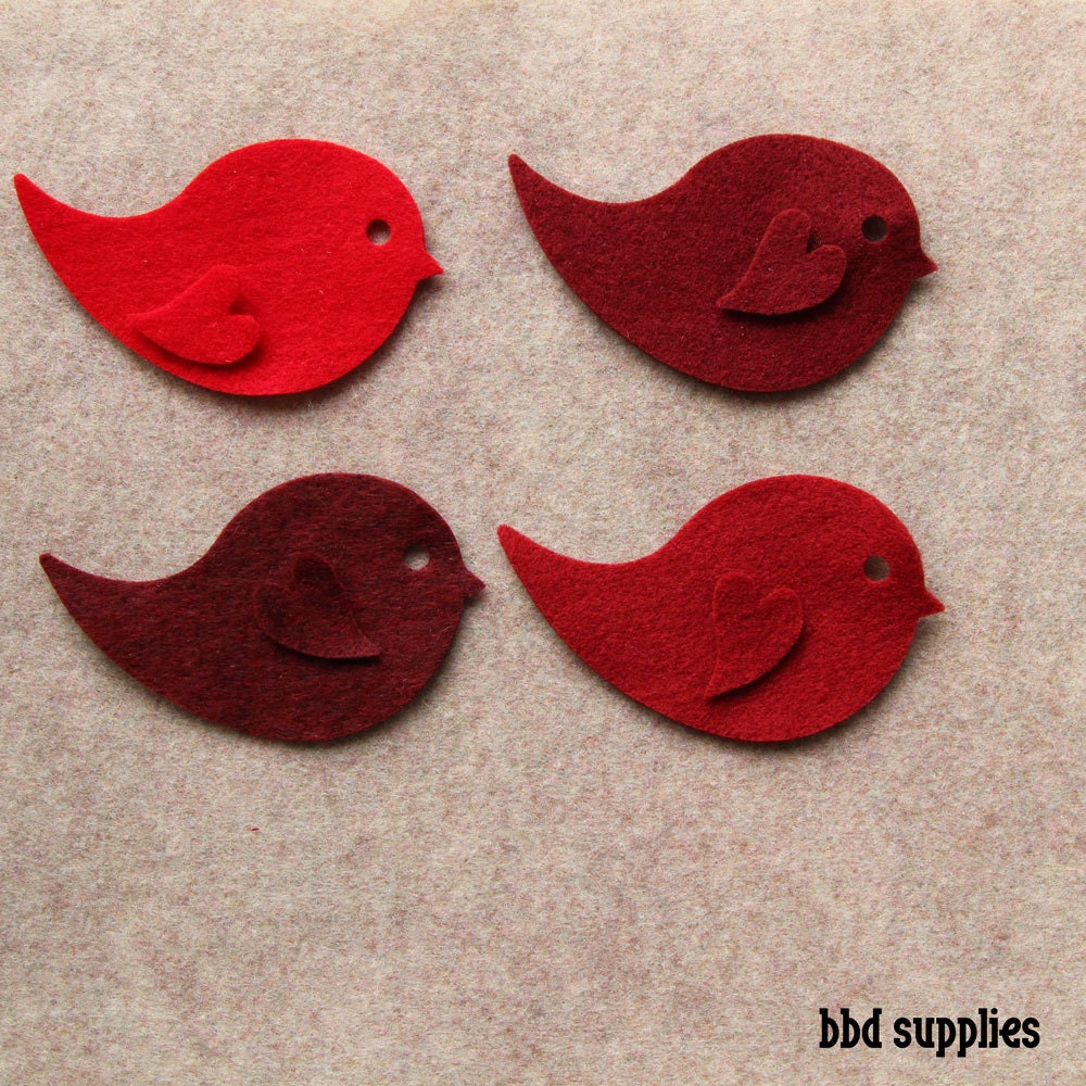 Wild Berries Birdies 12 Die Cut Felt Shapes