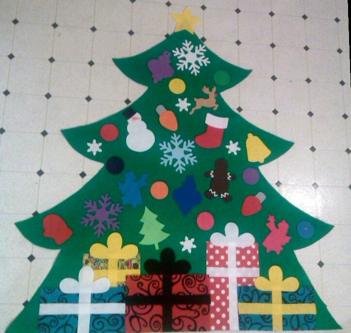 Felt Christmas Tree Kids Felt Tree Wall by GreenFeltDesigns