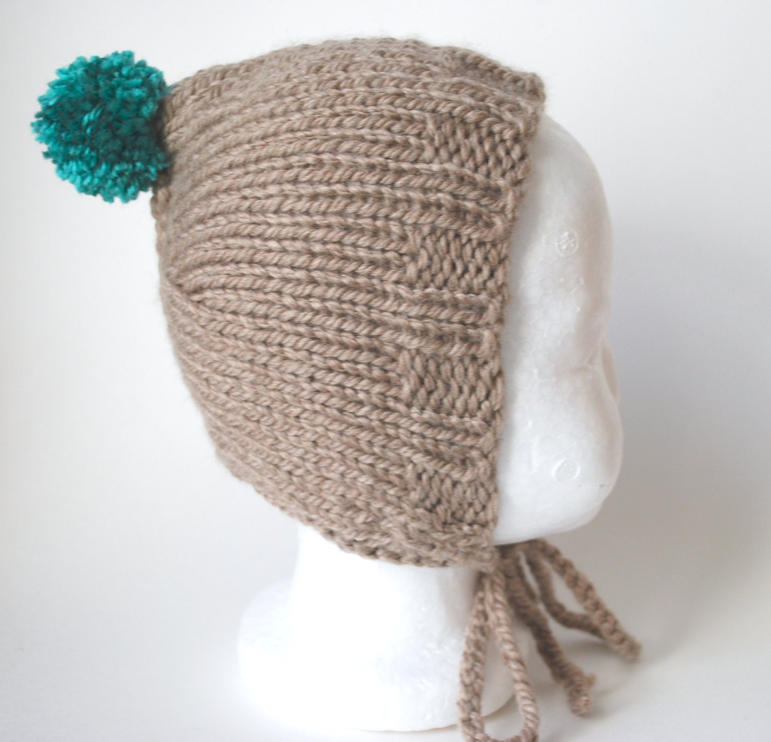 Marcy Chunky Merino Wool with pompom by LittleKnittyThings