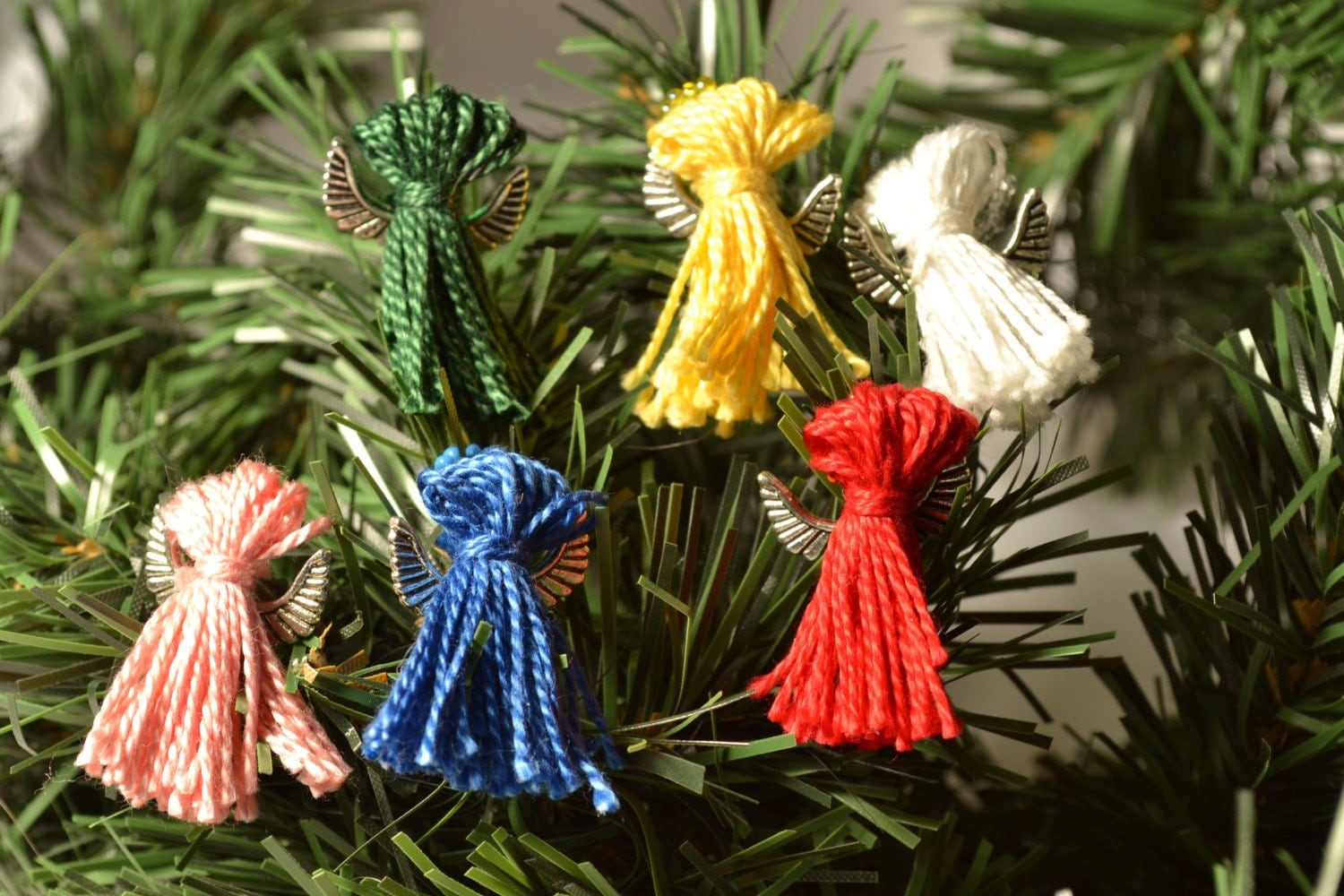 Mini Angel Christmas Ornaments Beaded Tassel Angel