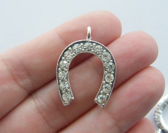2 Horseshoe charms silver plated A567