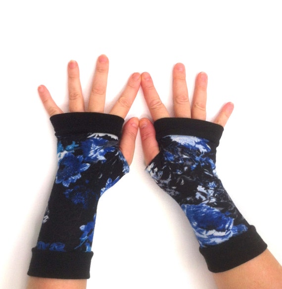 SALE GLOVES Blue with black Completely Lined with Cuffs