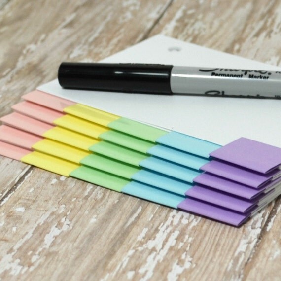 Blank PASTEL color laminated 5 tab divider set for your index