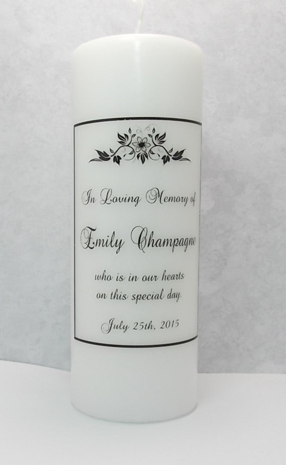 Items similar to In Loving Memory, Memorial Candle Decal 25 on Etsy