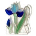 RESERVED for S - Iris Stained Glass Panel Blue Suncatcher Stained Glass Window Panel Handmade OOAK