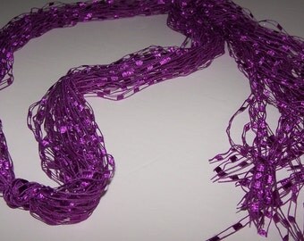 pattern crochet yarn necklace dazzle and Skinny Women Bright for Scarf, Scarf in Fringe Trellis Yarn Purple