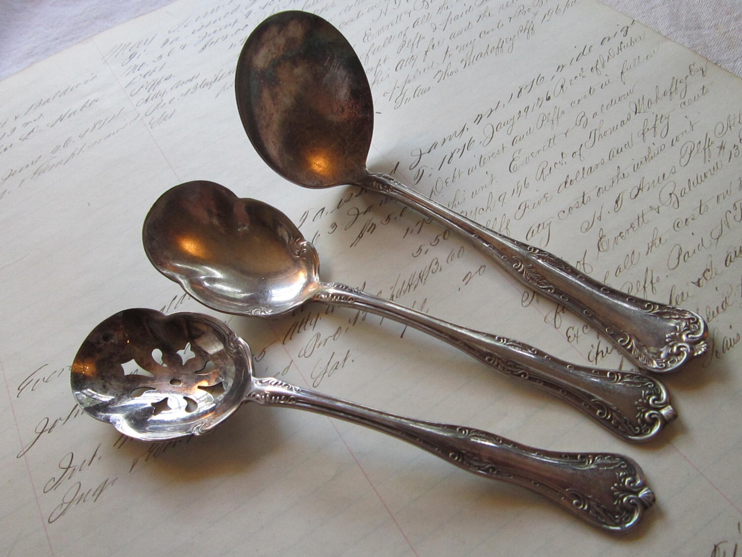 3 vintage flatware Queen Elizabeth by National Silver sugar spoon