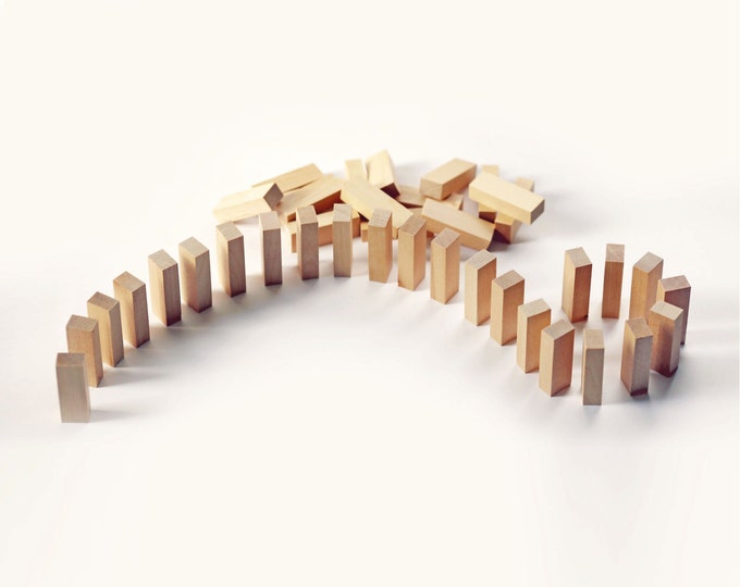 Set of 10- Wooden Blocks- Homeschool, Math, Montessori Learning (Birch) 1/2 x 3/4 x 2-1/4 inch | DIY Stamp