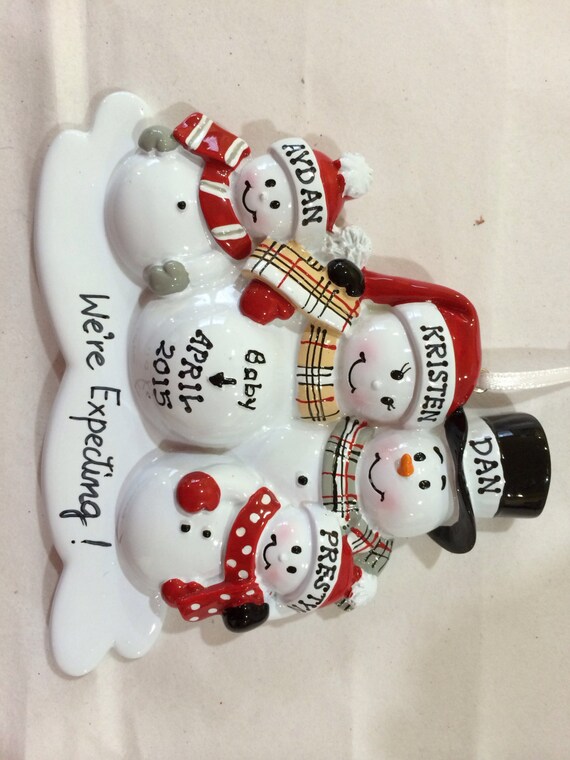 personalized christmas ornament pregnant snowman couple with personalized christmas ornament pregnant snowman couple with