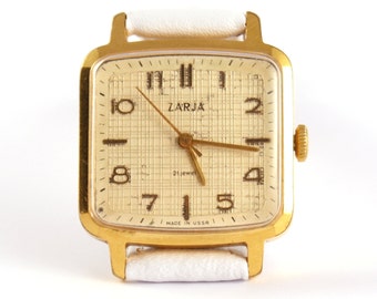 RARE Vintage mens watch Zarja, gold covered watch