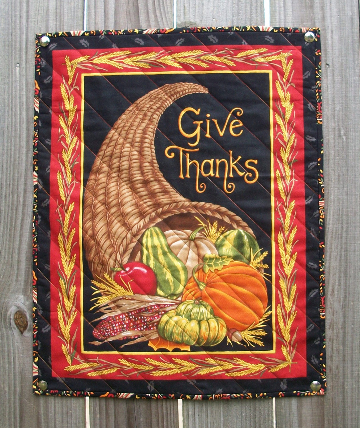 Thanksgiving Wall Hanging Fall Autumn Give Thanks Handmade