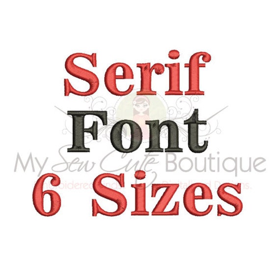 Serif Embroidery Font 6 Sizes Included BX Embroidery Font