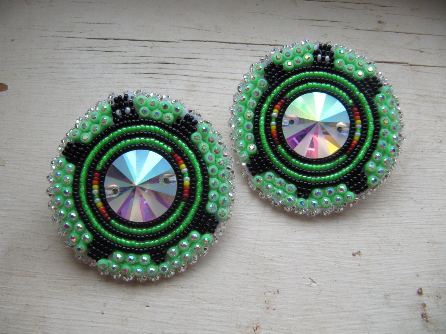 Authentic Ojibwa Handmade Beaded Earrings – Sterling Silver Hooks, Glass Seed Beads
