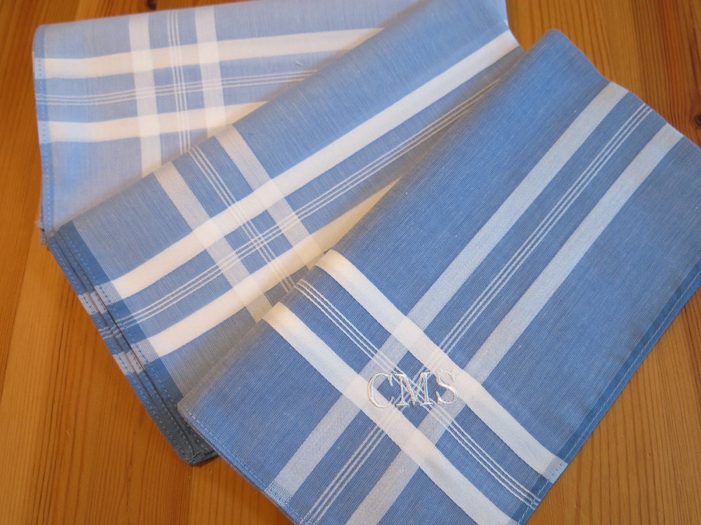 Set of 3 Assorted Color Fine Cotton Mens Handkerchiefs Style