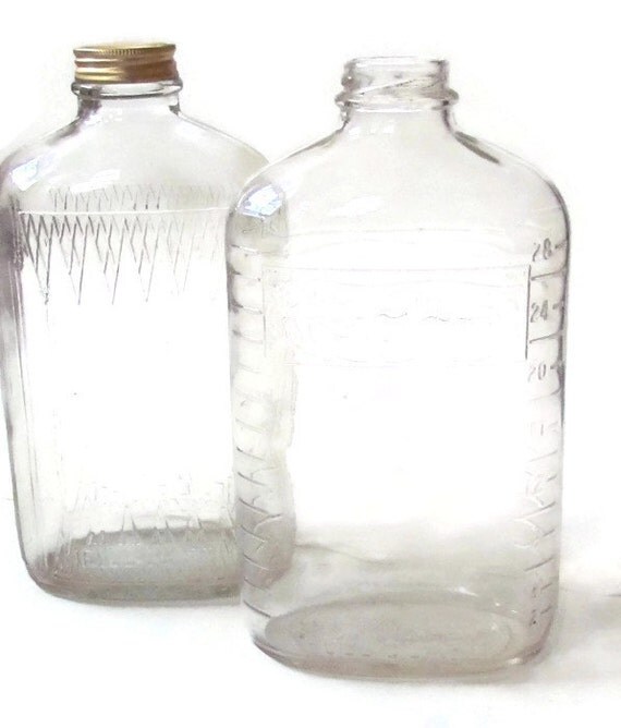 Antique Glass Bottles Quart Vinegar Bottles