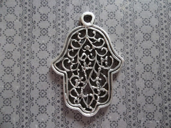 Silver Filigree and Vines Hamsa Hand of Fatima Pendants - Ethnic Style ...