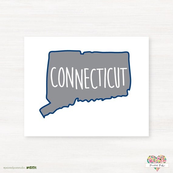 Items similar to Storrs, Connecticut Typography State Giclée Print