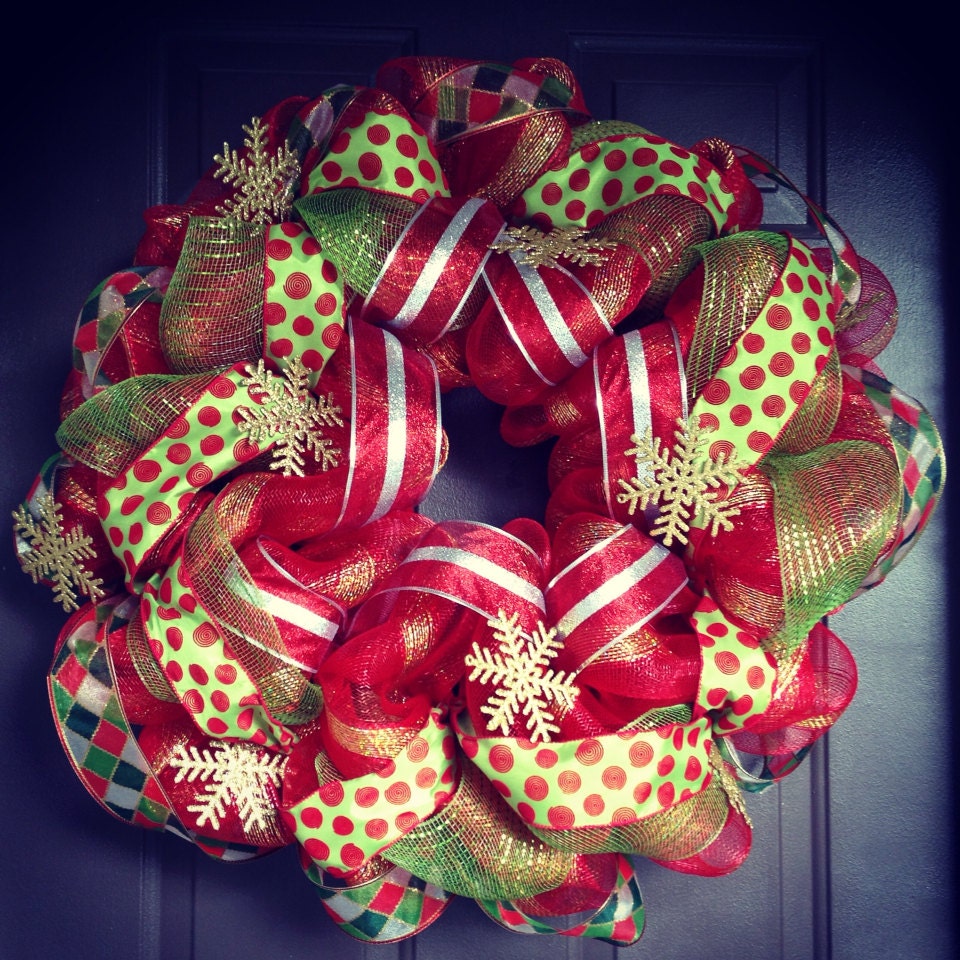 Christmas deco mesh wreath