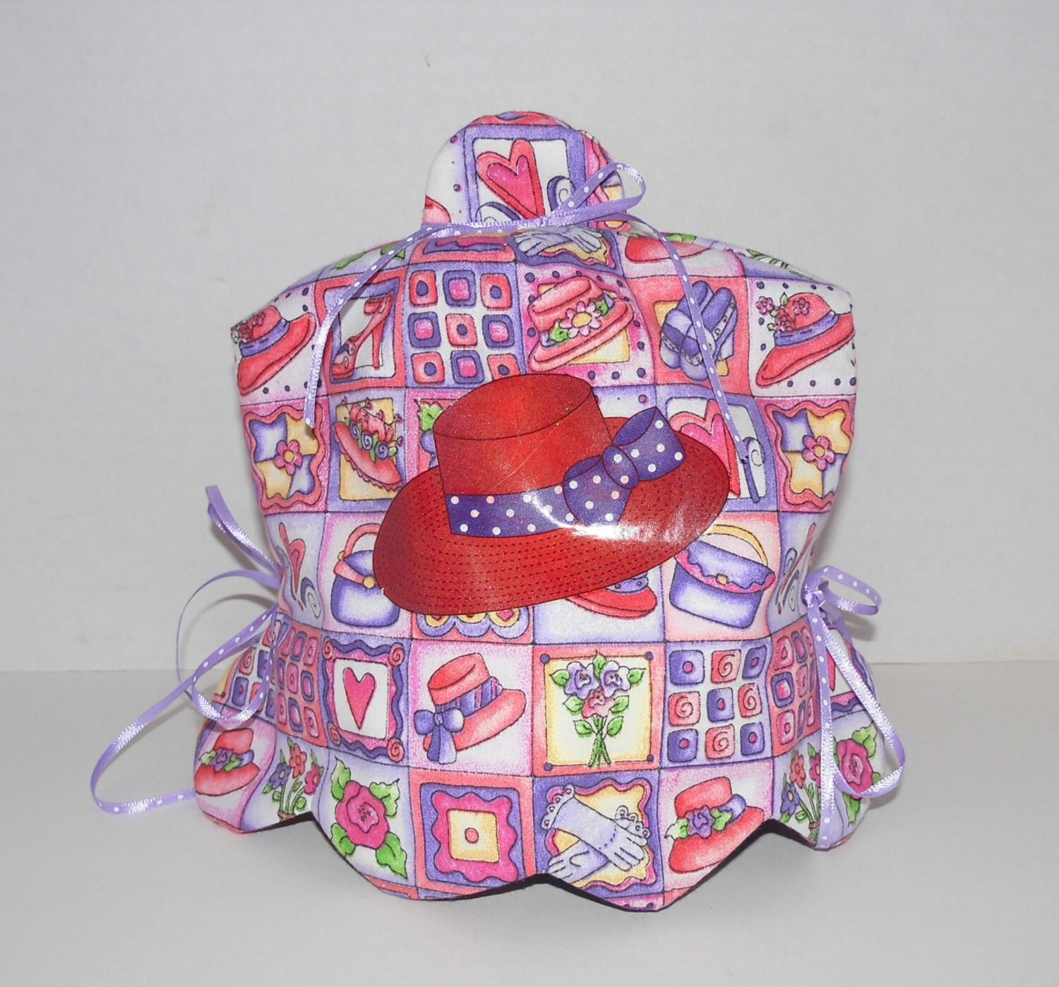 Red Hat Society Teapot Tea Cozy Handmade One of a
