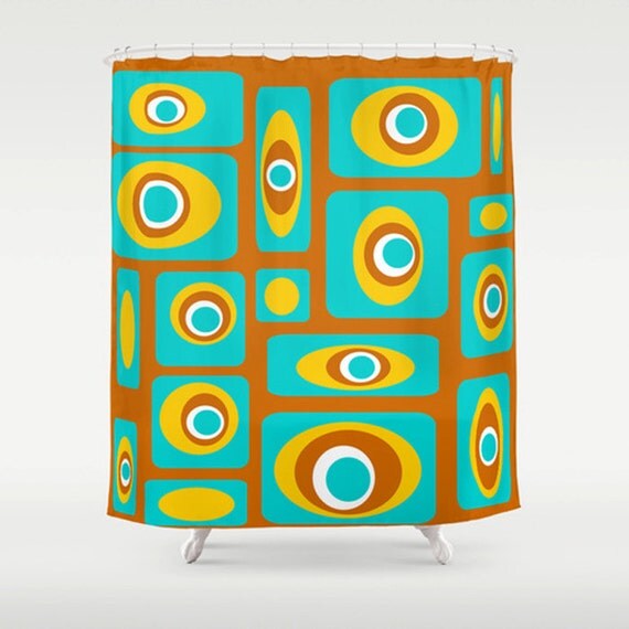 Modern Shower Curtain Mod Shower Curtain Geometric Shower