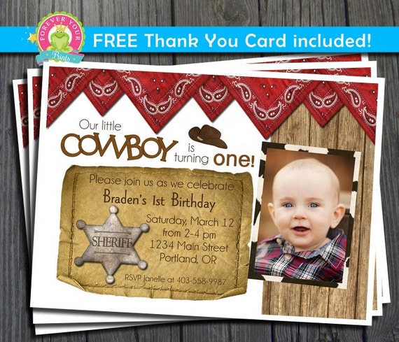 Cowboy Birthday Invitation / Cowboy Party Invite / Cowboy Invitation / Cowboy Party / Cowboy Invite Il_570xn