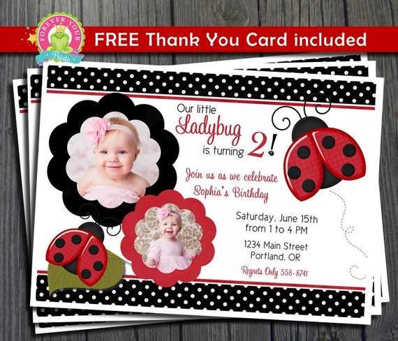 Ladybug Birthday Invitation / Ladybug Party Invite / Ladybug Invitation / Ladybug Invite Il_570xn