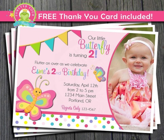 Butterfly Birthday Invitation / Butterfly Party Invite / Butterfly Invitation / Butterfly Invite / 1st Birthday Il_570xn