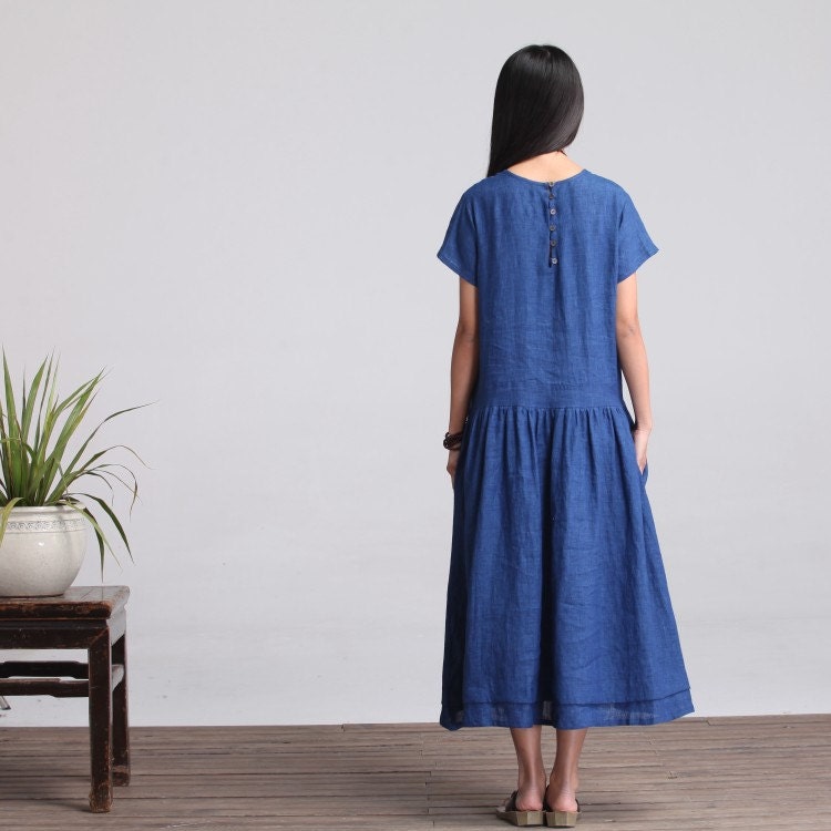 Loose Fitting Long Linen Maxi Dress Summer Dress in by deboy2000