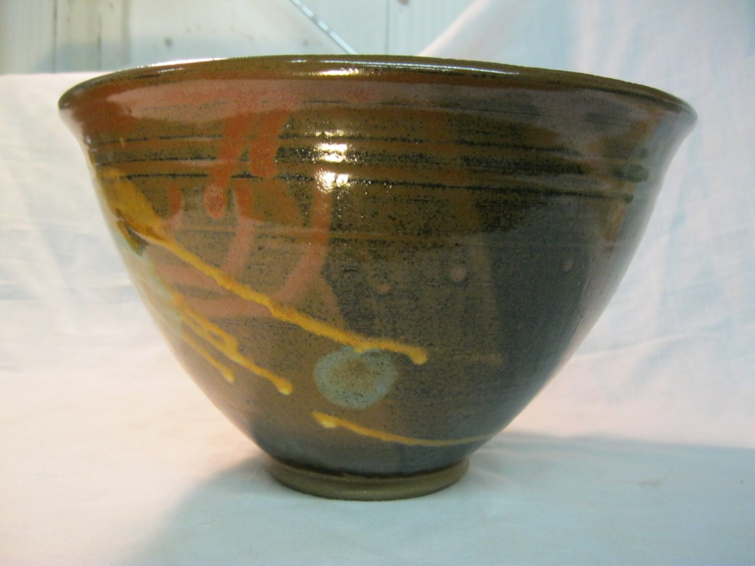 Handmade Pottery Glazed Mixing Bowl Wheel Thrown Glazed