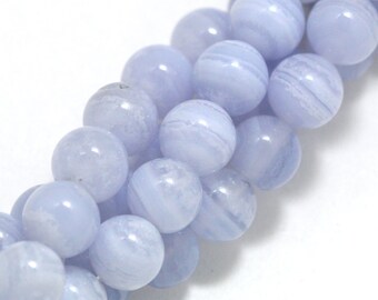 Blue Lace Agate Beads - 6mm Round