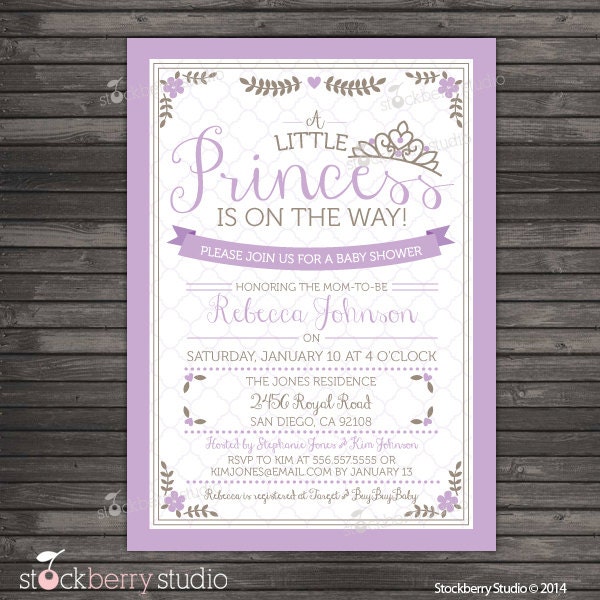 Princess Baby Shower Invitation Printable Little Princess