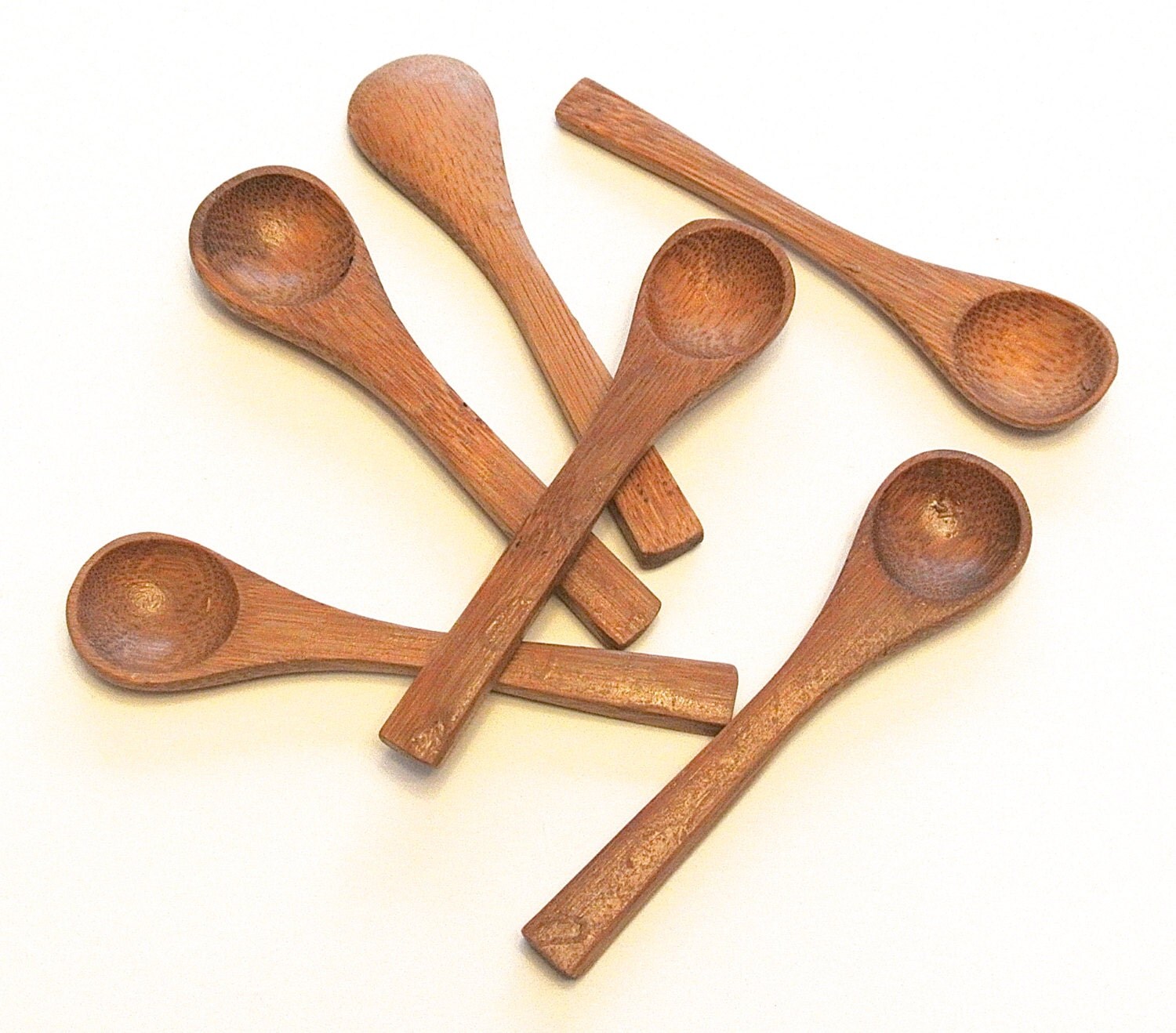 6 Mini Bamboo Wood Spoons 3.5 Mini Wooden Demitasse
