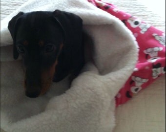 Small Dog Pink Fun Dogs Print Snuggle Sack / Sleeping Bag FREE SHIPPING within the US