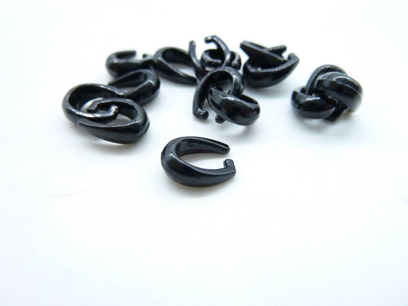 30pcs 8x11mm black Pinch Bails Claws Clasp C7833