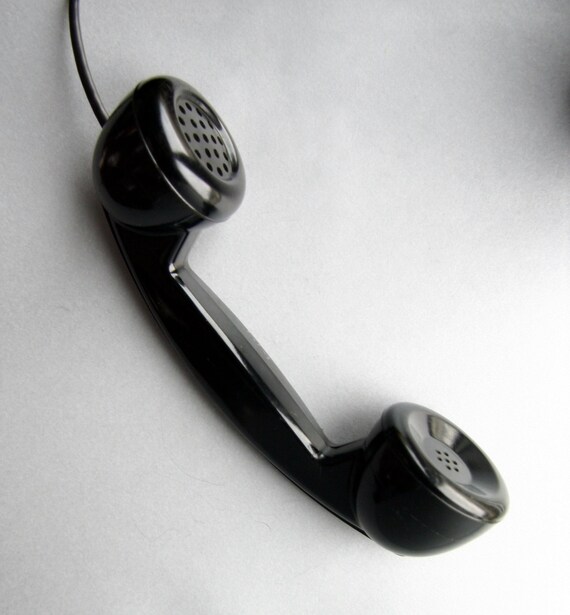 40s Black Bakelite Phone Telephone Handle Soviet Russian by misele
