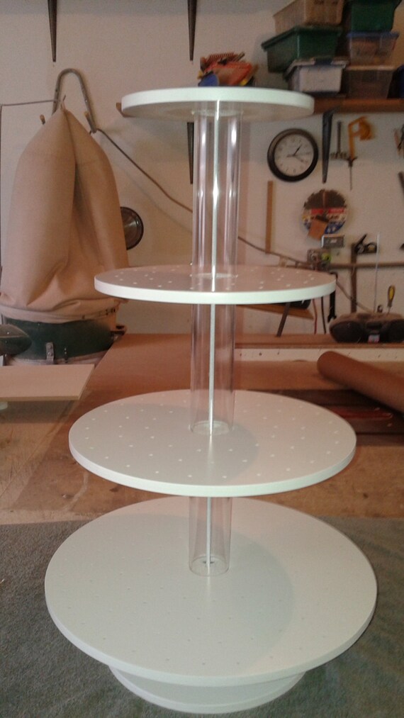4 Tier Round Custom Made Cake Pop Stand with Clear Acrylic