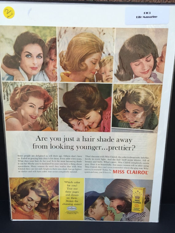 Items similar to Vintage Print Ad - Vintage Miss Clairol Hair Color ...