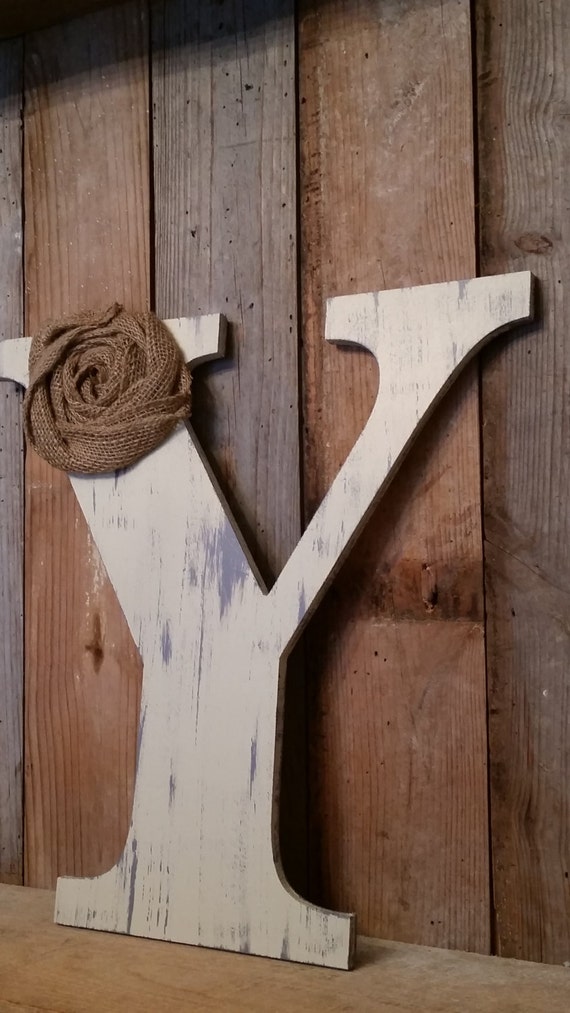 9.5 Rustic Chic Wooden Letter Home Decor Letters by ThePinkToolBox