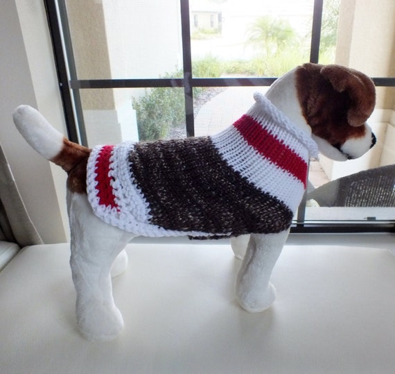Dog Sweater Hand Knit Sock MonkeySmall Coffee Beenz 12 inches